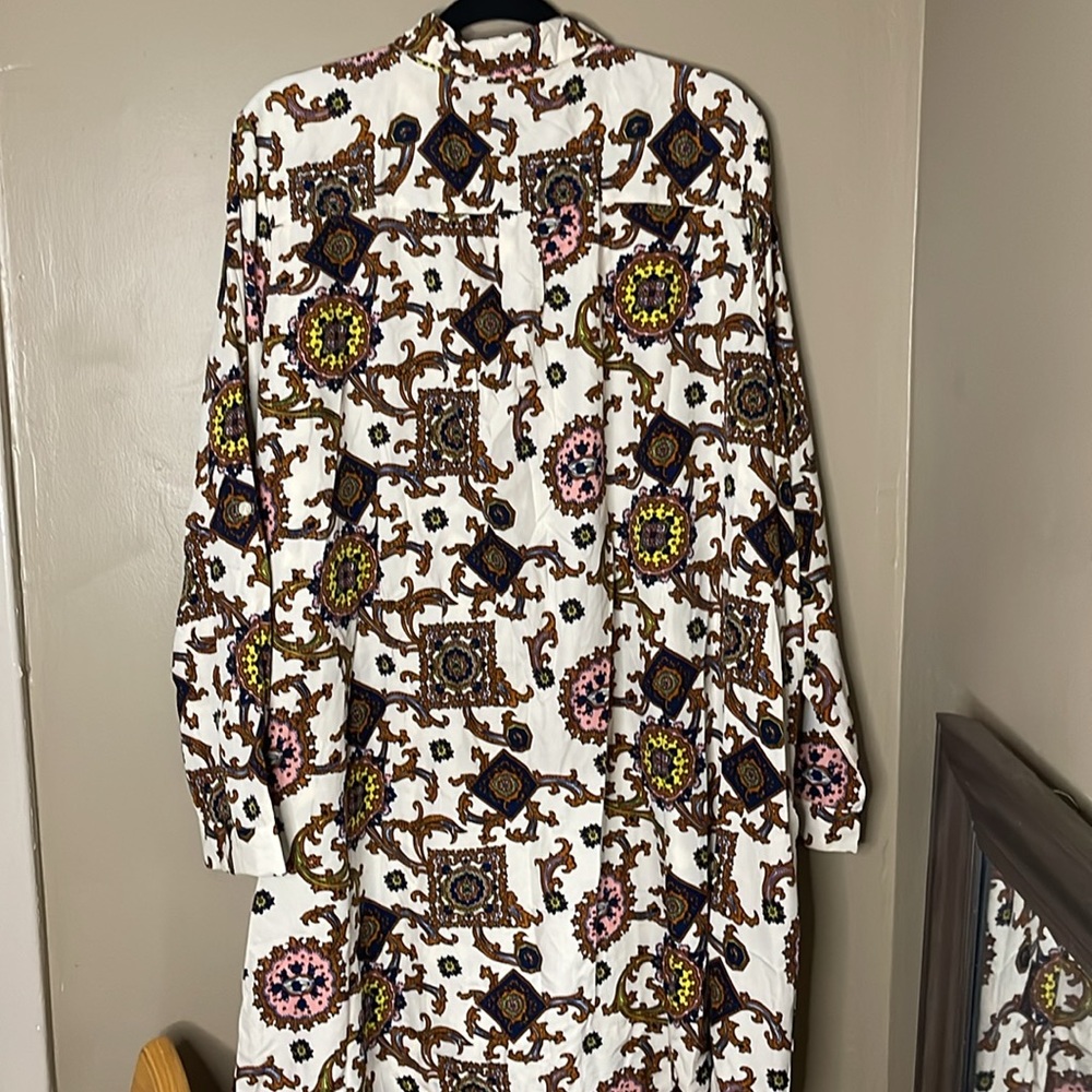AX Paris  Curve Printed Long Sleeve Button Down Shirt  Dress  Plus Size  Size 20 - Picture 4 of 6
